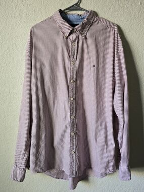 Tommy Hilfiger Men’s Pink Stripe Button-Down Shirt